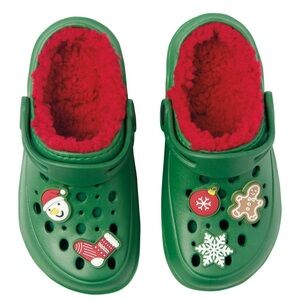 Lily & Dan Girls Boys Toddler Christmas Holiday Green Clogs SlipOn Shoes Sz 9/10